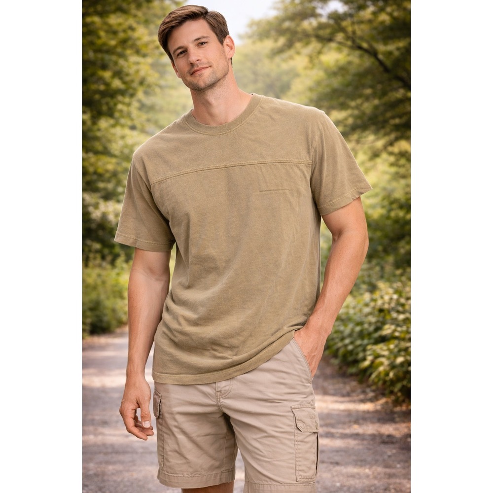 Faded Glory Mens M Green T-Shirt‎ 100% Cotton Crew Neck Casual Short Sleeve